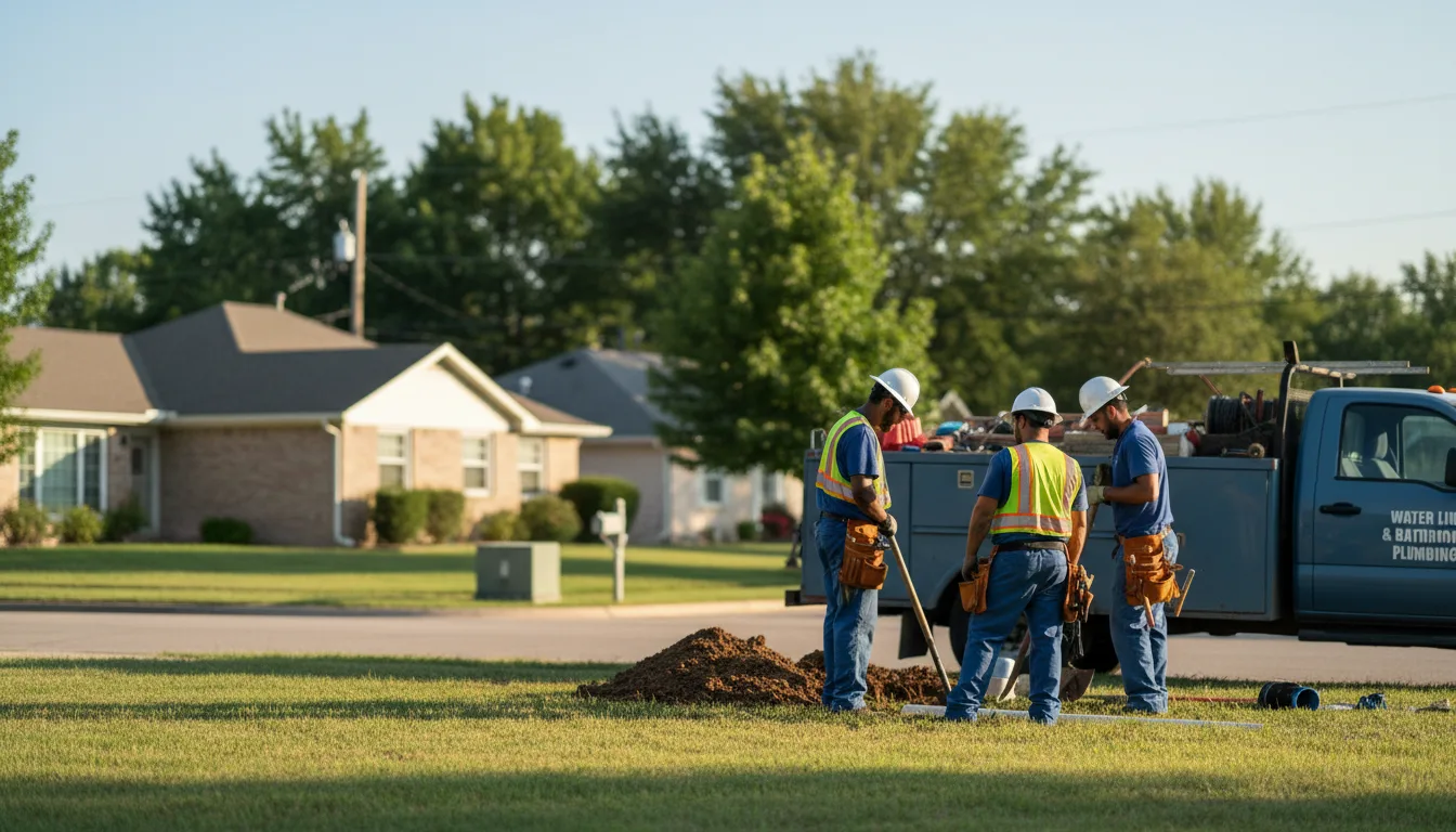 Residential water line and bathroom plumbing service in Utica, PA